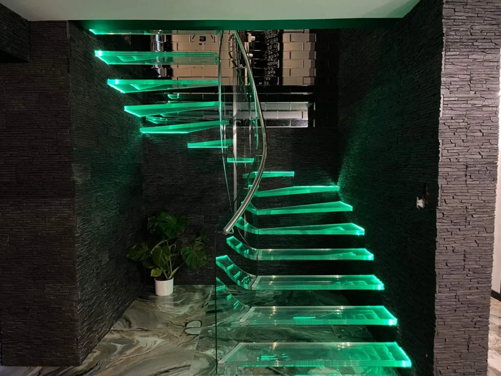 Floating shelf stairs